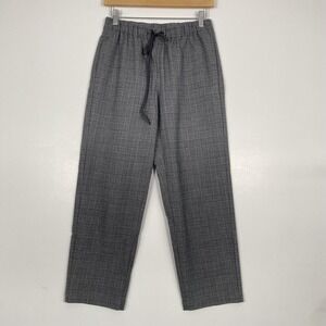 The Group Babaton Pants Womens Small Gray Plaid Twill Straight Leg Drawstring